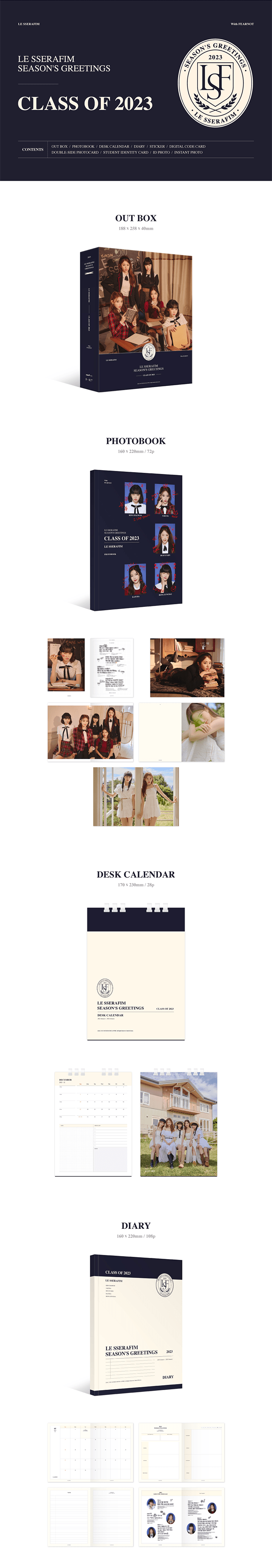 Le Sserafim – 2023 Season’s Greetings "Class of 2023" + Weverse Pre-Order Benefit