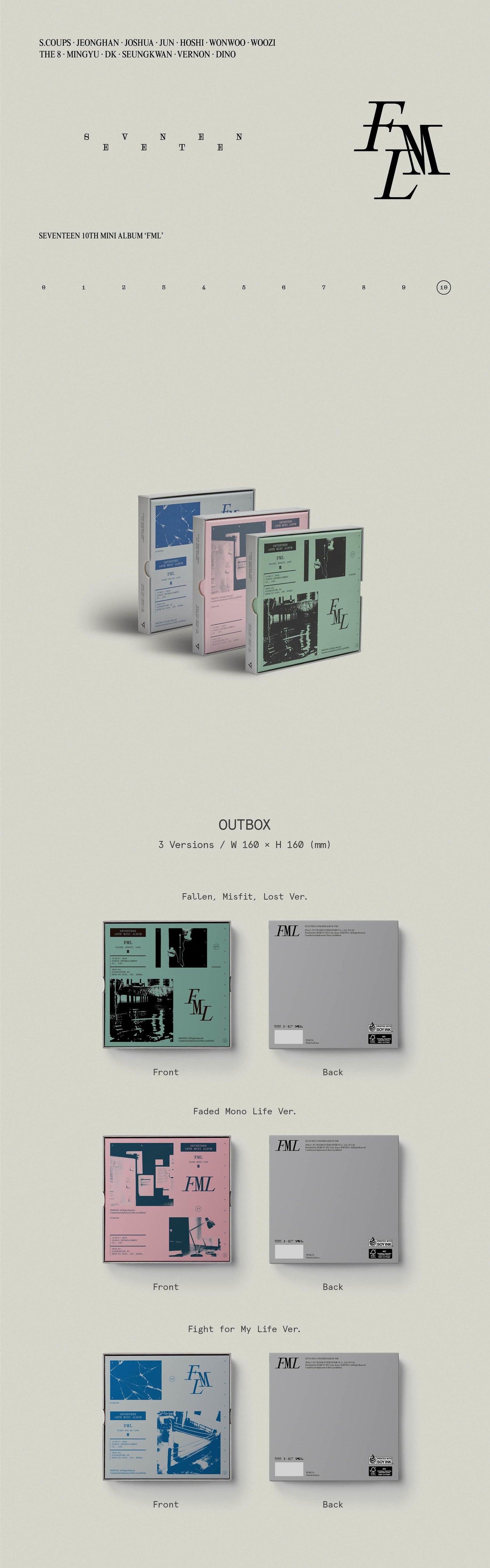 SEVENTEEN - 10th Mini Album "FML" (Random / Set)