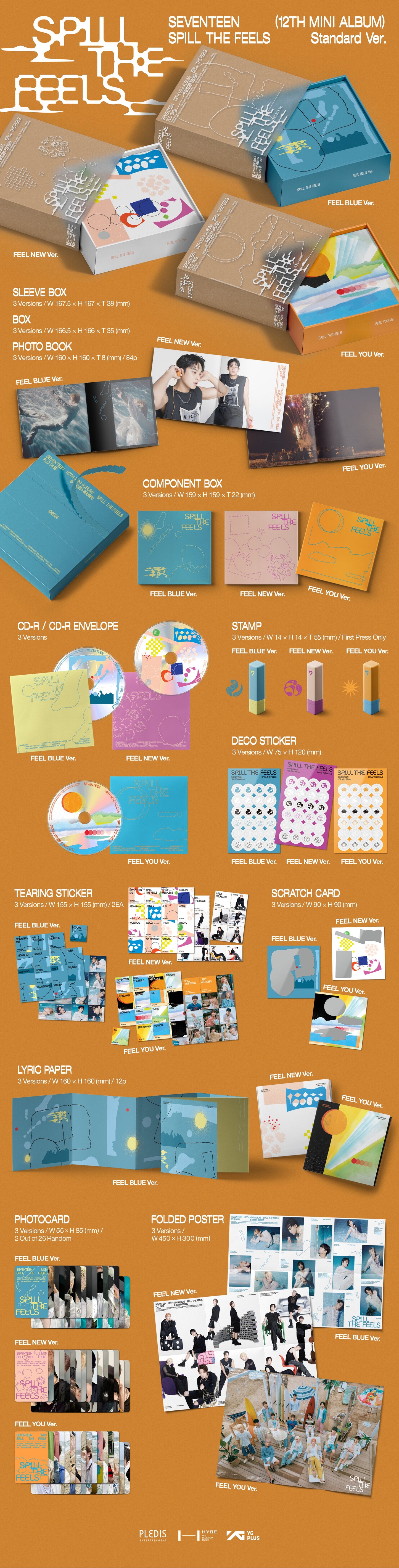 SEVENTEEN - 12th Mini Album 'SPILL THE FEELS' (Random / Set)
